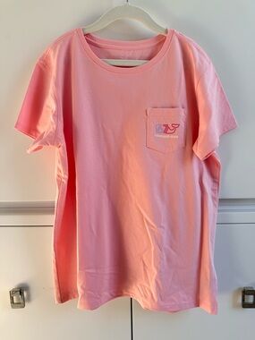 Vineyard Vines Girls' Pink 67 Pocket T-Shirt
